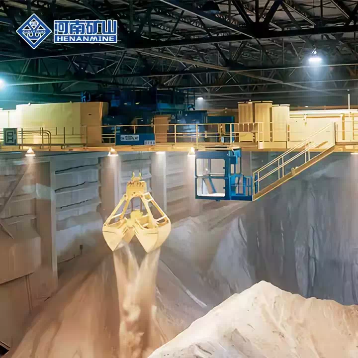 Double beam overhead crane with grapple magnet and grab for multi-use lifting