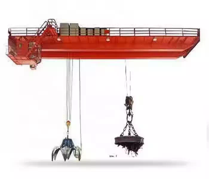 Special bridge crane with electromagnetic grab for steel and recycling
