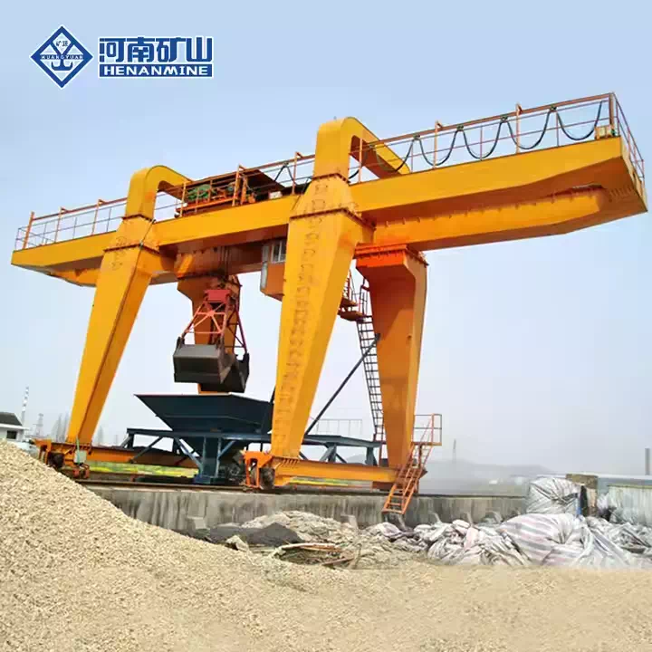 Industrial Double Girder Gantry Crane with Grab Bucket for Ports & Yards