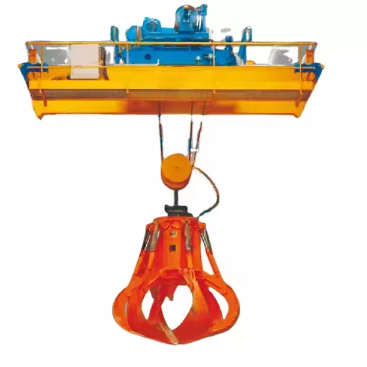 Heavy-duty electromagnetic bridge crane for scrap metal and bulk materials