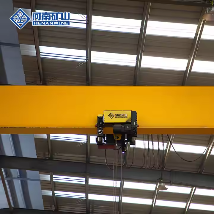 European single girder overhead crane with robust steel construction